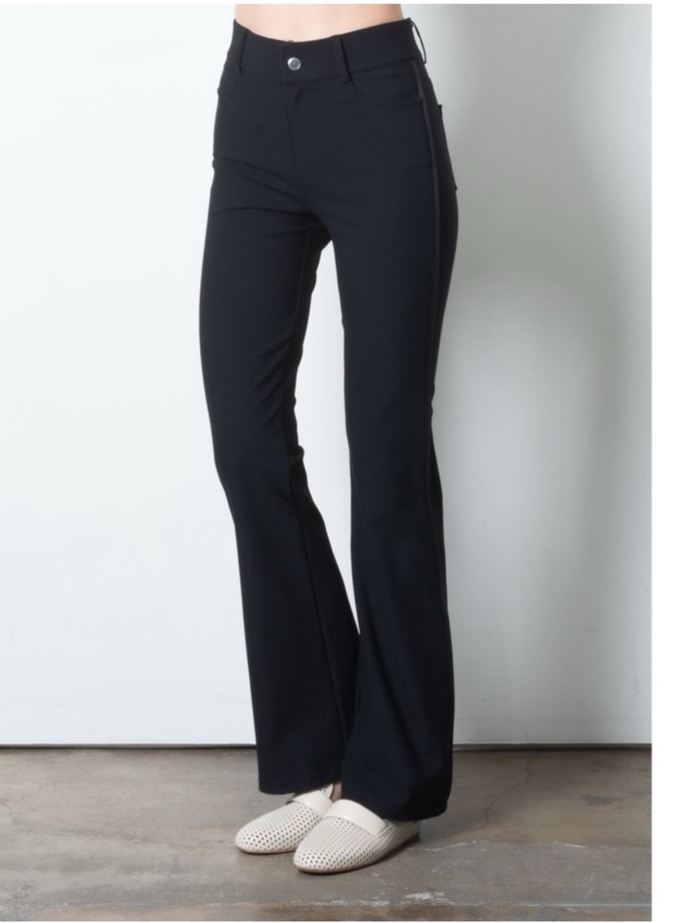 Elaine Kim Tech Stretch Jean Flare Pants Black